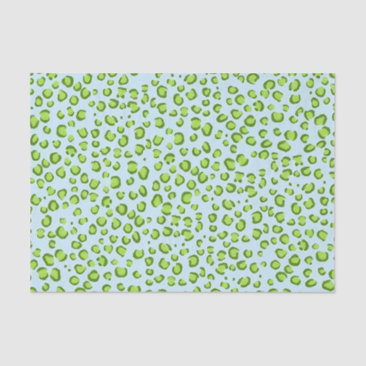 Papier Mousseline Poster de animal Leopard Motif cadeau vert (Recto)