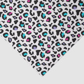 Papier Mousseline Poster de animal léopard rose et bleu (Détail)