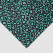 Papier Mousseline Poster de animal turquoise et noir de léopard (Détail)