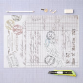 Papier Mousseline Postmark Facture de script français Paris Découpag (Artisanat)