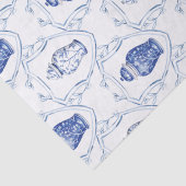 Papier Mousseline Pot à gingembre bleu et blanc de style chinoiserie (Détail)