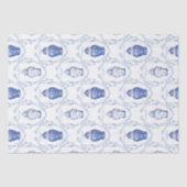 Papier Mousseline Pot à gingembre bleu et blanc de style chinoiserie (Recto)