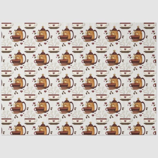 Papier Mousseline Pot de café & tasses jolie Motif dénoupage Tissu P (Recto)
