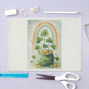 Papier Mousseline Pot de l'or et arc-en-ciel vintage