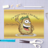 Papier Mousseline Potates de caractère avec poils verts (Artisanat)