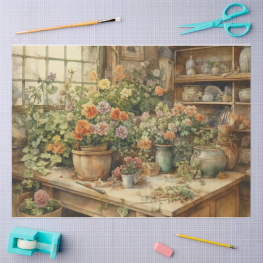 Papier Mousseline Pots de fleurs (Artisanat)