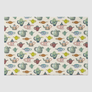 Papier Mousseline Pots de thé dans un joli motif