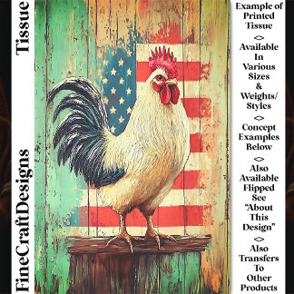 Papier Mousseline Poulailler Rustique Patriotique DB8RF Découpage