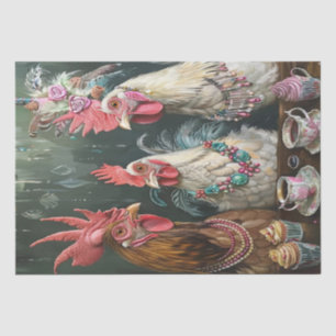 Papier Mousseline Poules de thé élégant Découpe de volaille