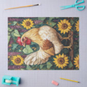 Papier Mousseline Poulet aux fleurs Peinture à l'huile (Artisanat)