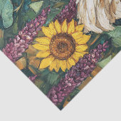 Papier Mousseline Poulet aux fleurs Peinture à l'huile (Détail)