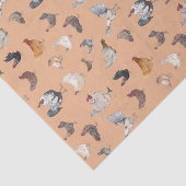 Papier Mousseline Poulet d'aquarelle Imprimer Rose d'or (Détail)