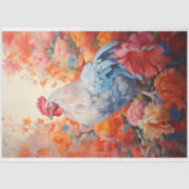 Papier Mousseline Poulet en fleurs 1 Papier décolpage (Recto)