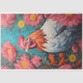 Papier Mousseline Poulet en fleurs 2 Papier décolpage (Recto)