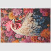 Papier Mousseline Poulet en fleurs 4 Papier de découpage (Recto)