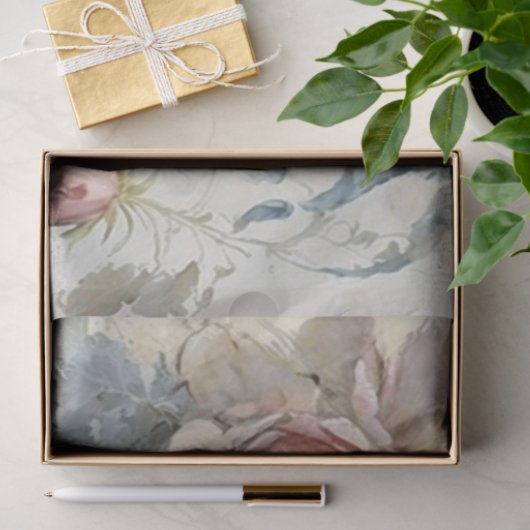 Papier Mousseline Poulet et Roses (Cadeau)