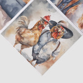 Papier Mousseline Poulet : Fowl à la mode en collage Découpage (Détail)