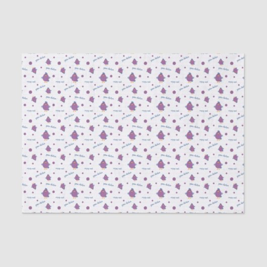 Papier Mousseline Poulet pourpre & Bleu Poulet (Recto)