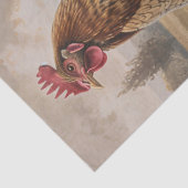 Papier Mousseline Poulet rouge rustique et découpage de nid (Détail)