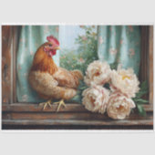 Papier Mousseline Poulet Rustique Peoné Blanc Rideaux Découpage (Recto)