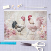 Papier Mousseline Poulet Shabby Chic Rose Découpage (Artisanat)