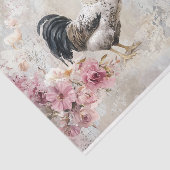 Papier Mousseline Poulet Shabby Chic Rose Découpage (Détail)