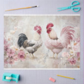 Papier Mousseline Poulet Shabby Chic Rose Découpage (Artisanat)