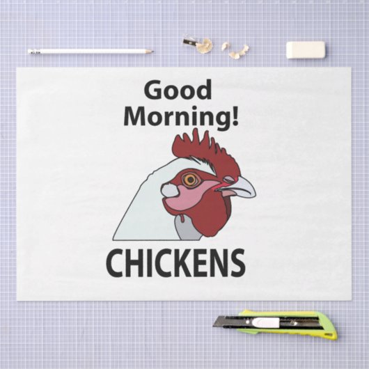 Papier Mousseline Poulets Bon Matin Drôle Poulets (Artisanat)