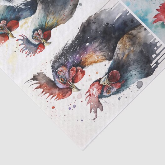 Papier Mousseline Poulets d'aquarelle (Détail)