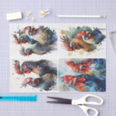 Papier Mousseline Poulets d'aquarelle (Artisanat)