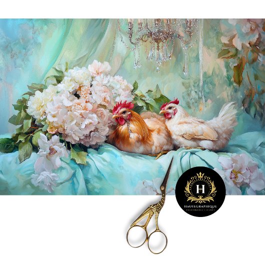Papier Mousseline Poulets de mariage charmants Découpage