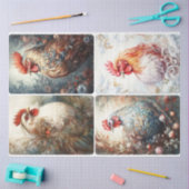 Papier Mousseline Poulets d'hiver (Artisanat)