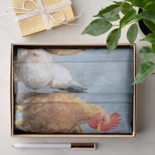Papier Mousseline Poulets et poules (Cadeau)