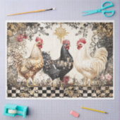 Papier Mousseline Poulets français de Noël (Artisanat)