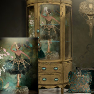 Papier Mousseline Poupée articulée en tutu vert