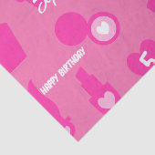 Papier Mousseline Poupée rose fête d'anniversaire, âge personnalisé, (Détail)