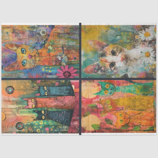 Papier Mousseline Pour Artist Cat Them Junk Journal Arrière - plan 3 (Recto)