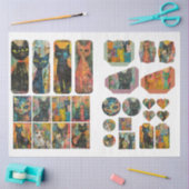 Papier Mousseline Pour Artistes Chat Thématique Junk Journal Ephemer (Artisanat)