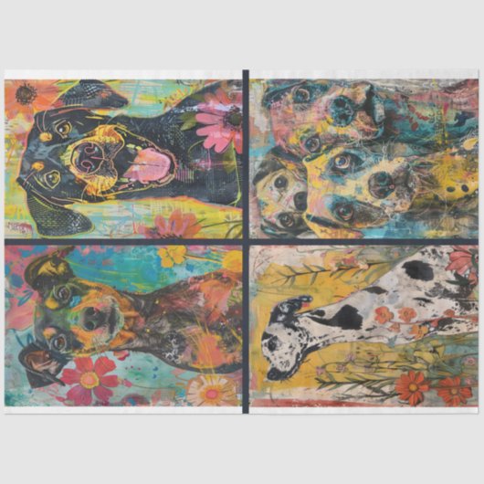 Papier Mousseline Pour Artistes Chien Thème Junk Journal Arrière - p (Recto)