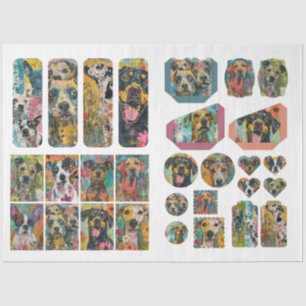 Papier Mousseline Pour Artistes Chien Thème Junk Journal Ephemera