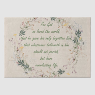 Papier Mousseline Pour Dieu si aimé le monde Fleur sauvage papier