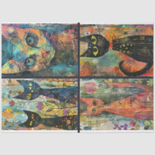 Papier Mousseline Pour l'artiste Chat Them Junk Journal Arrière - pl