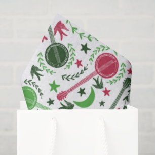 Papier Mousseline Pour les joueurs de banjo Noël Folk Art Motif