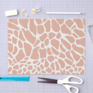 Papier Mousseline Poussière de rose fuchsia girafe blanche découpage