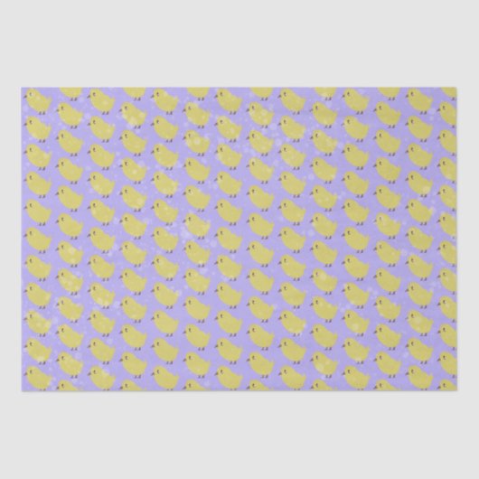 Papier Mousseline Poussins de Pâques sur le violet texturé (Recto)