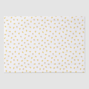 Papier Mousseline Poussins Ditsy (Blanc) - Motif Pâques mignon