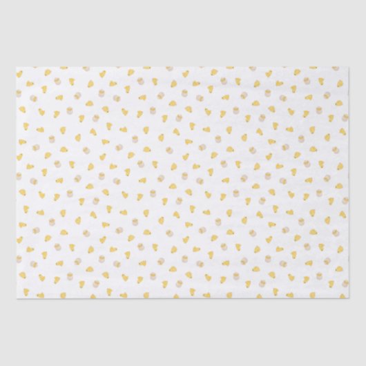 Papier Mousseline Poussins Ditsy (Blanc) - Motif Pâques mignon (Recto)
