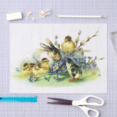 Papier Mousseline Poussins et lapin (Artisanat)