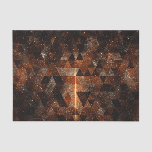 Papier Mousseline Poutre d'or dans l'univers brillant géométrique (Recto)