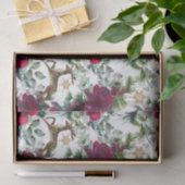 Papier Mousseline Prancing Deer en Rose et Holly (Cadeau)